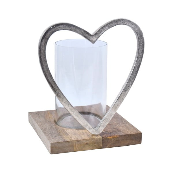 Świecznik dekoracyjny w kształcie serca na podstawce Ego Dekor, wys. 29,5 cm