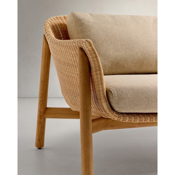Beżowa/w naturalnym kolorze tapicerowana sofa ogrodowa Galea – Kave Home-image-3