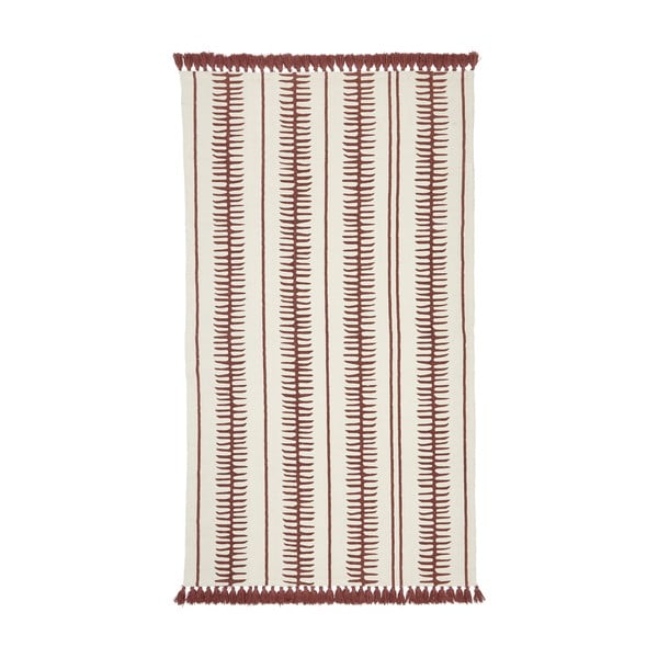 Beżowo-czerwony ręcznie tkany bawełniany dywan Westwing Collection Rita, 70 x 140 cm