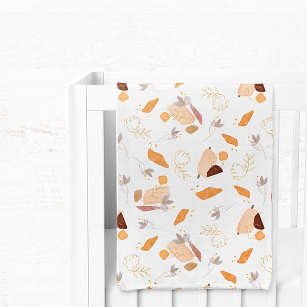 Biały koc dziecięcy muślinowy 75x100 cm Boho – Mijolnir-image-3