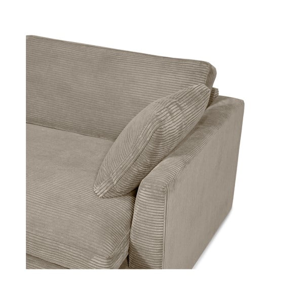Beżowa sztruksowa sofa 132 cm Mobby – Scandic-image-1