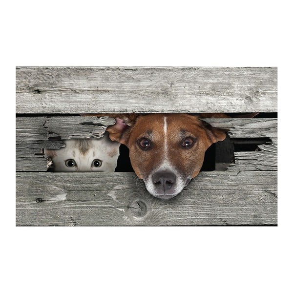 Podkładka pod wycieraczkę żeliwną Esschert Design Cat & Dog, 75,2x45,4 cm