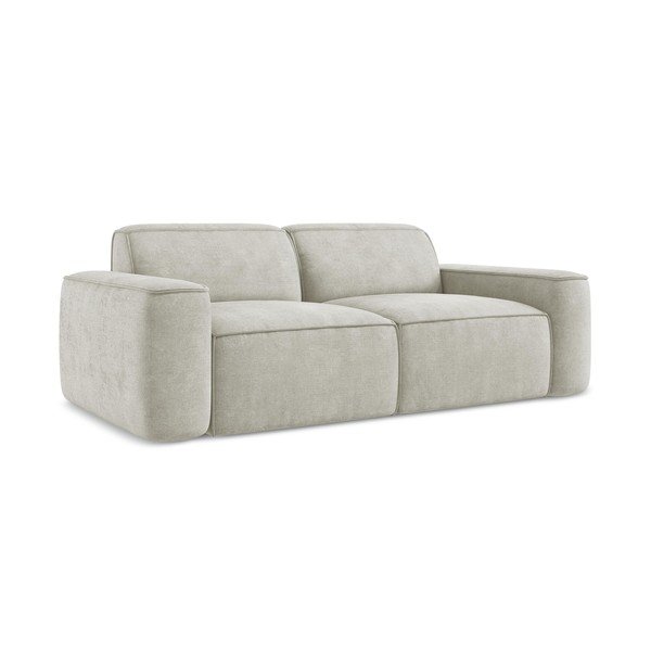 Kremowa sofa z tkaniny szenilowej 204 cm Omao – Makamii-image-1