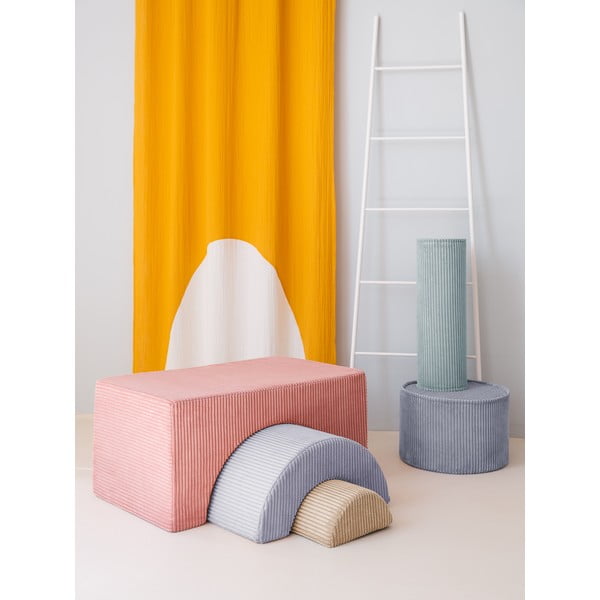 Różowy sztruksowy piankowy plac zabaw 3 szt. wysokość 37 cm 75x49 cm Rainbow Montessori – Wigiwama-image-3