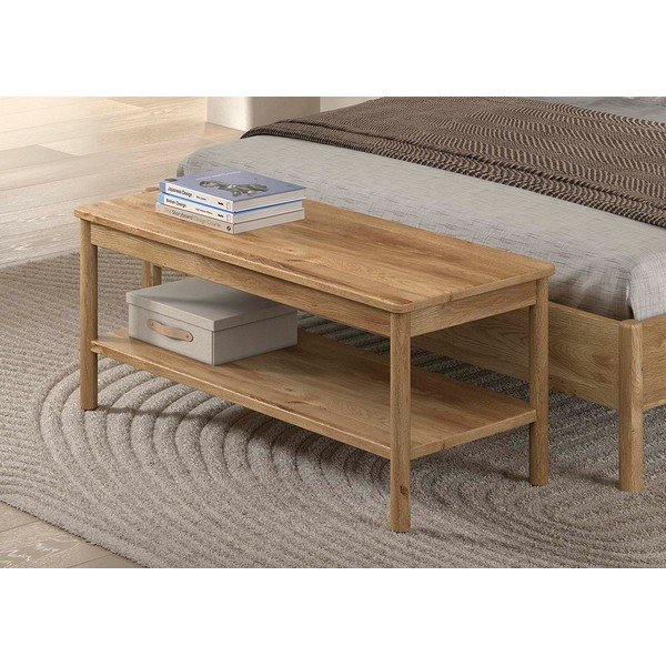 Drewniana/z płyty MDF ławka w naturalnym kolorze Olive – Vipack-image-1