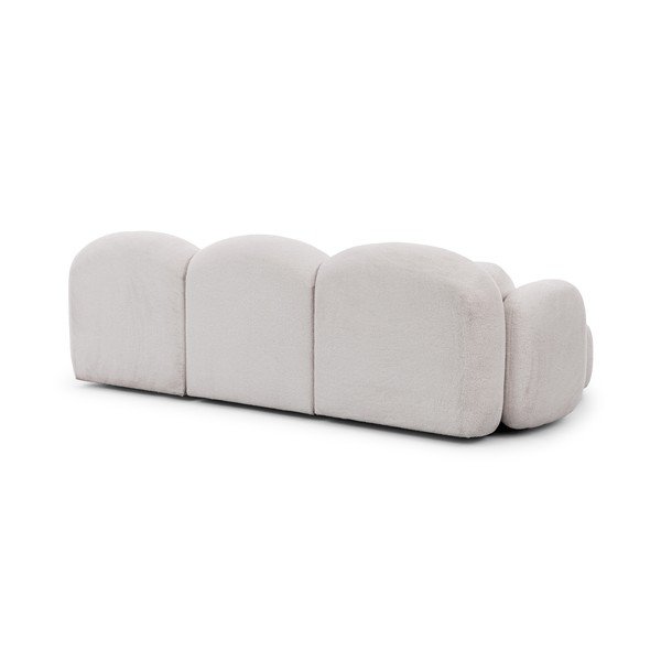 Kremowy narożnik z materiału bouclé (lewostronny/z szezlongiem) Orbit – Ropez-image-3