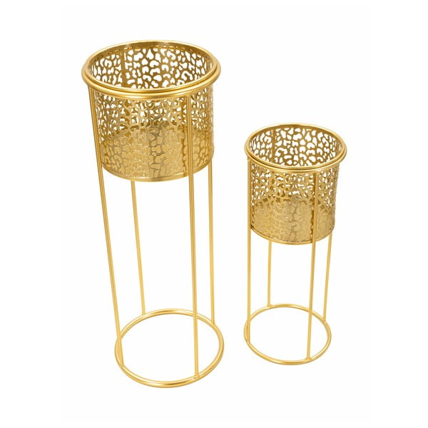 Metalowe kwietniki 2 szt. ø 17 cm (wysokość 46 cm) Nat – Mauro Ferretti-image-2