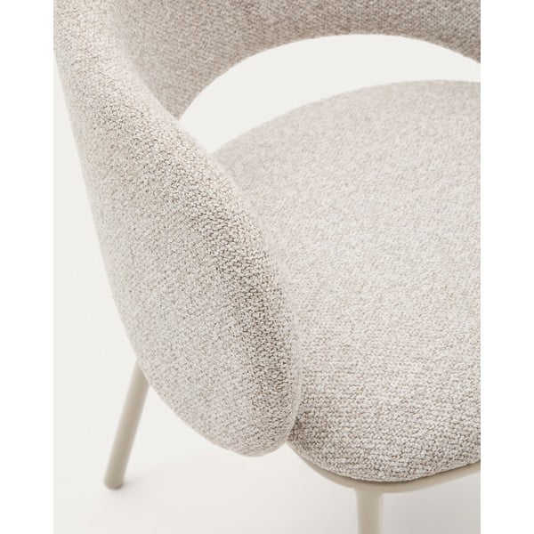 Tapicerowany fotel jadalniany w kolorze kości słoniowej Maina – Kave Home-image-3