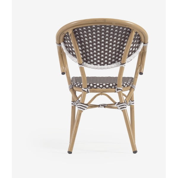 Brązowe metalowe/plastikowe krzesło ogrodowe Marilyn – Kave Home-image-2