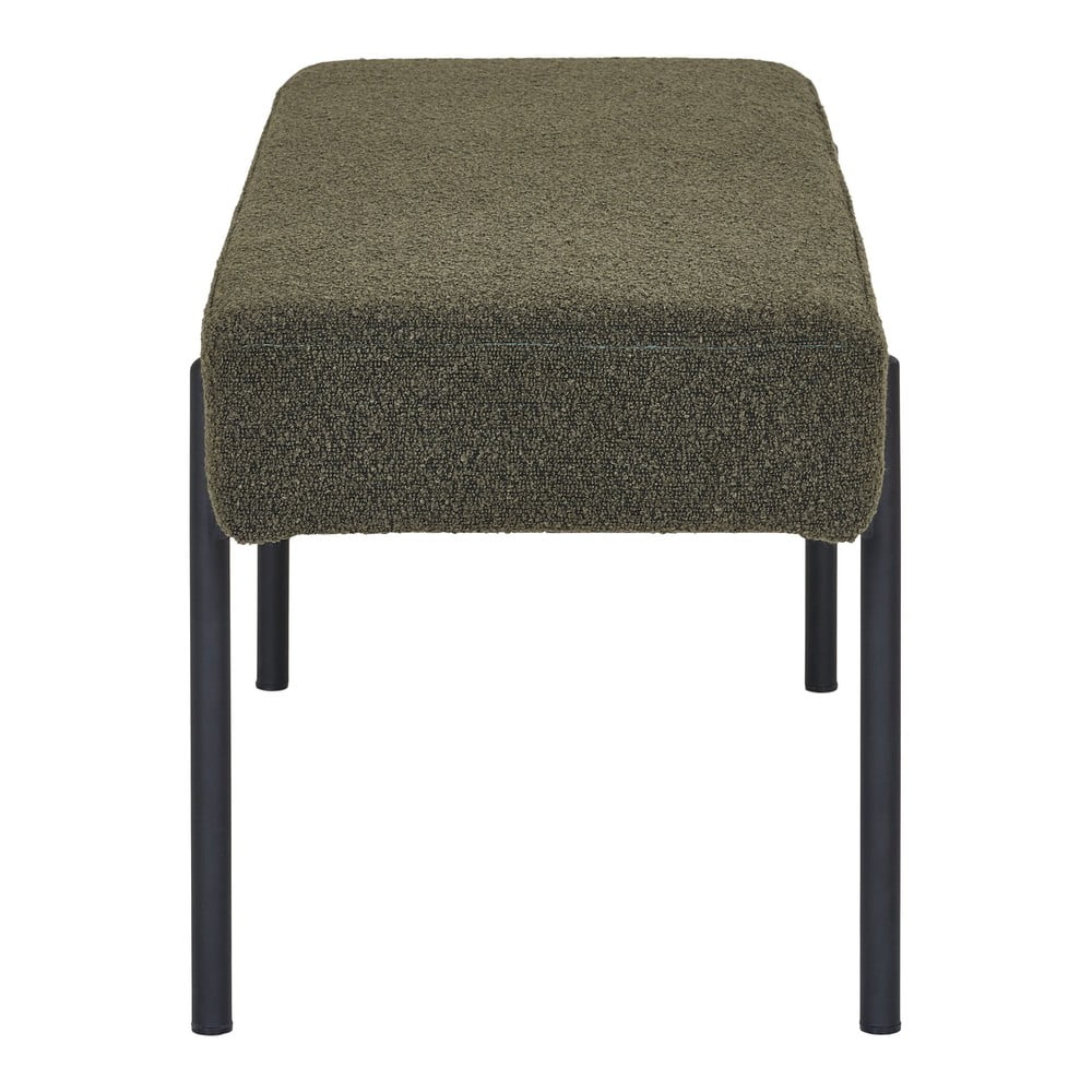 Ciemnozielona  ławka z materiału bouclé Swindon – House Nordic (zdjęcie 3)
