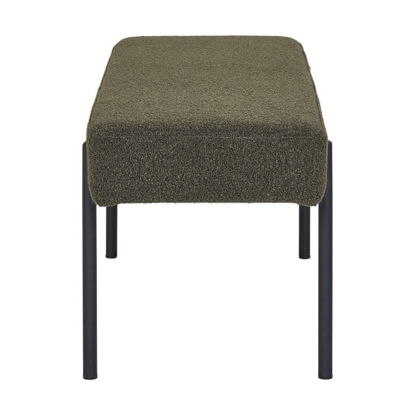 Ciemnozielona  ławka z materiału bouclé Swindon – House Nordic-image-2