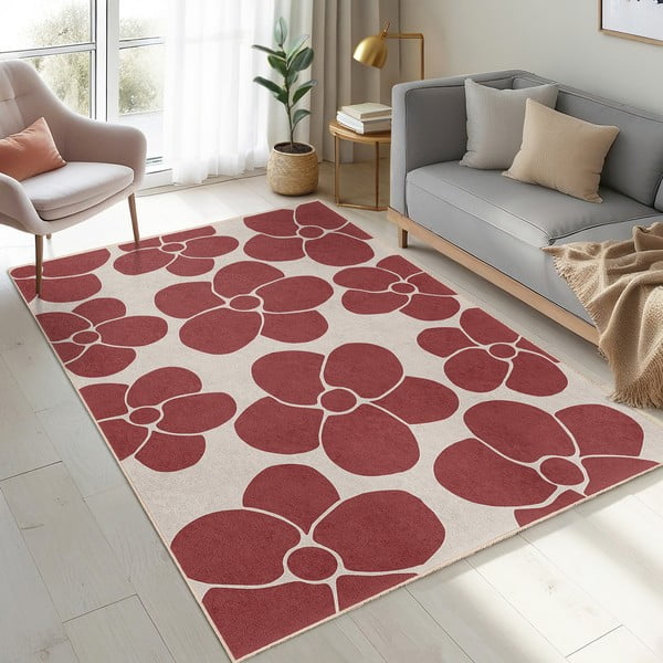Czerwony dywan odpowiedni do prania 60x100 cm Red Meadow – Mila Home-image-4
