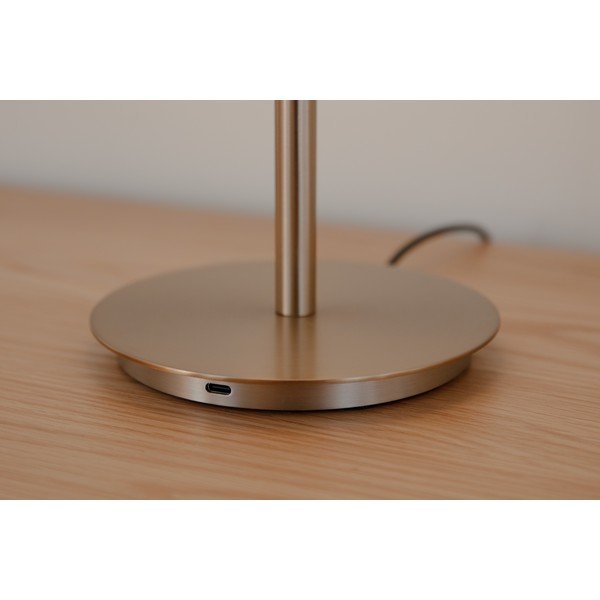 Metalowa lampa stołowa LED w kolorze mosiądzu ze ściemniaczem i szklanym kloszem (wysokość 37 cm) Audrey Table – UMAGE-image-4