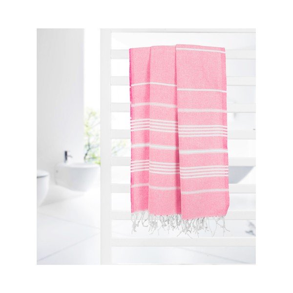 Różowy ręcznik hammam Kate Louise Classic, 180x100 cm-image-2