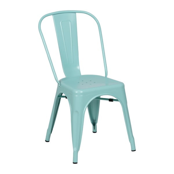 Turkusowe metalowe krzesła zestaw 2 szt. – Ixia