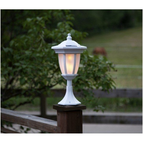 Biała ogrodowa lampa solarna LED Star Trading Flame-image-1