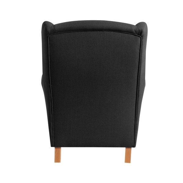 Czarny fotel uszak Max Winzer Lorris Black-image-3