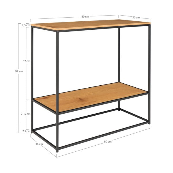 Konsola z blatem w dekorze dębu 80x36 cm Vita – House Nordic-image-4