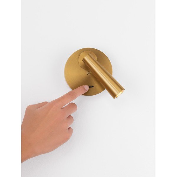 Aluminiowa lampa punktowa LED z elastyczną konstrukcją w kolorze matowego złota 7x10 cm Tico – Nova Luce-image-2