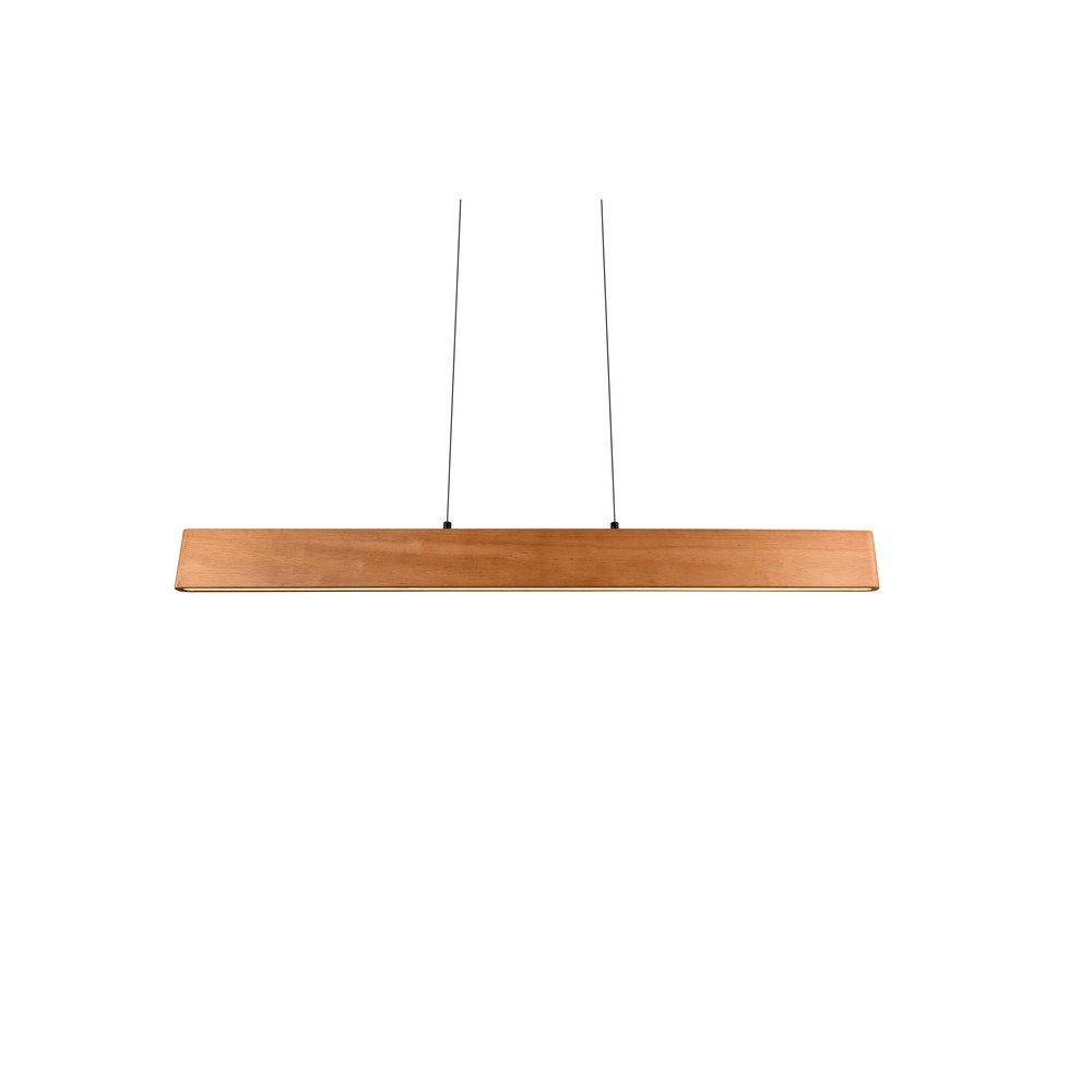 Lampa wisząca LED w naturalnym kolorze z drewnianym kloszem Edgewood – Trio (zdjęcie 6)