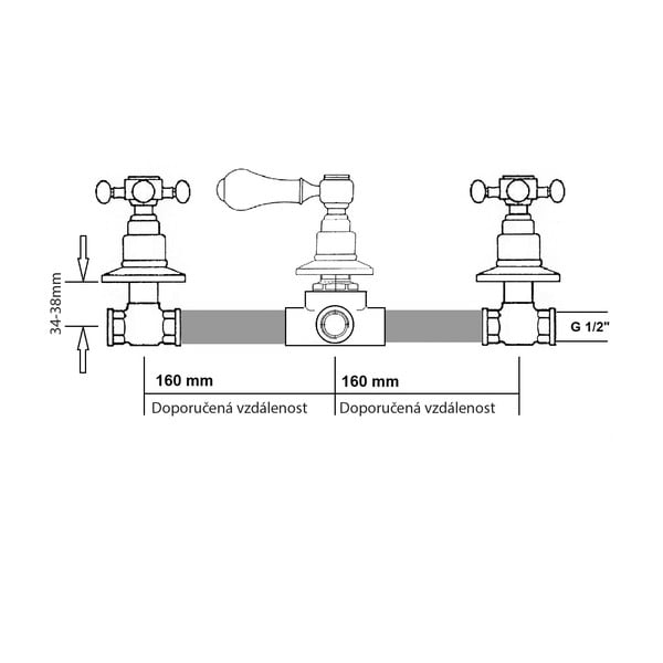 Bateria prysznicowa podtynkowa w srebrno-złotym kolorze (2 otwory) Antea – Sapho-image-3