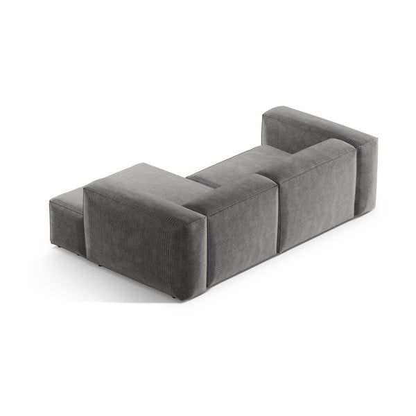 Jasnoszary sztruksowy narożnik (prawostronny/z szezlongiem) Bergamo – Cosmopolitan Design-image-4