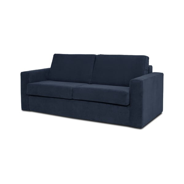 Ciemnoniebieska sztruksowa sofa rozkładana Scandic Elbeko-image-2