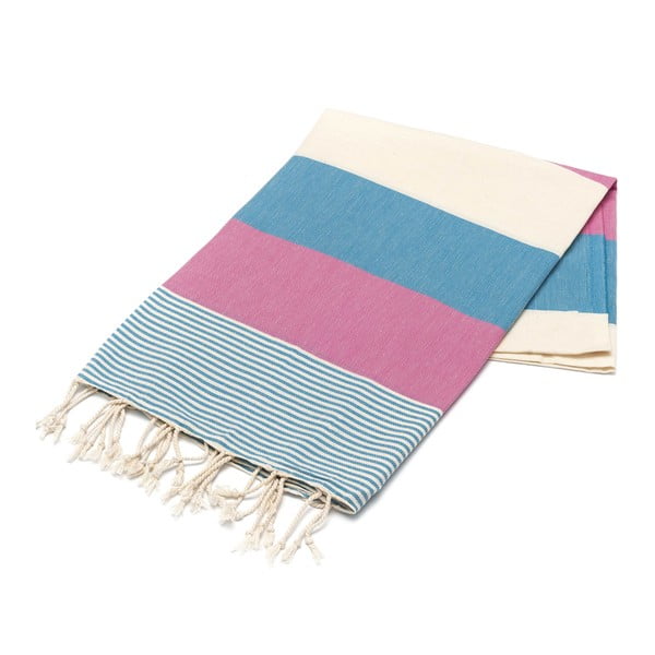 Ręcznik hammam American Stripes Blue, 100x180 cm