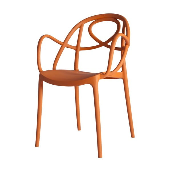 Krzesło Etoile z podłokietnikami, pomarańczowe