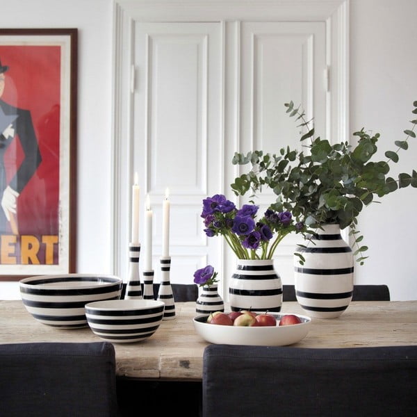 Czarno-biały kamionkowy wazon Kähler Design Omaggio, wys. 20 cm-image-4