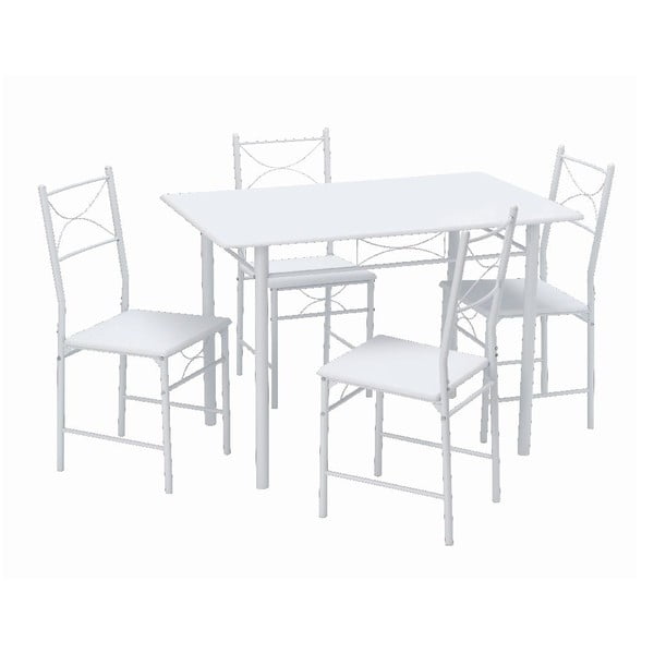 Stół z 4 krzesłami Function White