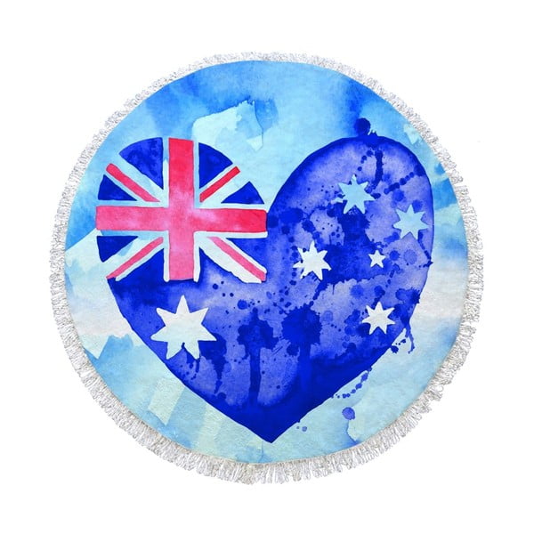 Okrągły ręcznik kąpielowy Homemania Australia Blue Hearth, Ø 150 cm
