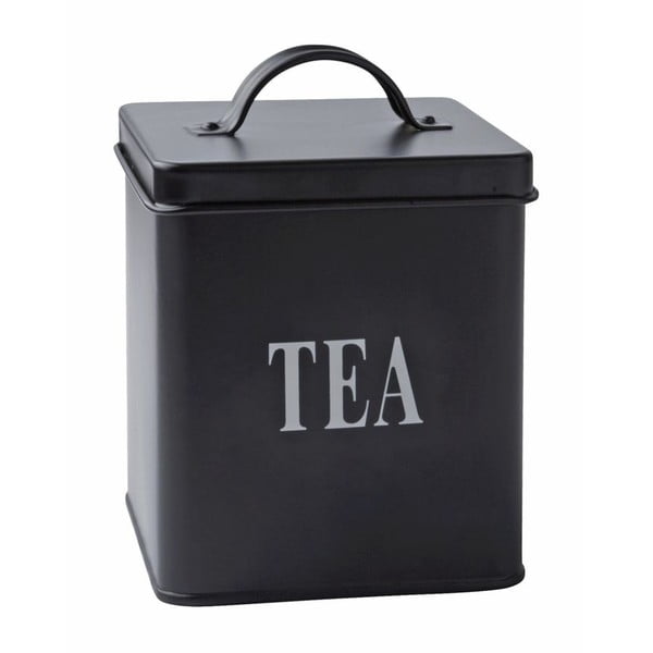 Blaszany pojemnik Tea Black, 14x11,5 cm