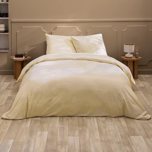 Pościel dwuosobowa z mieszanki lnu 3-częściowa w naturalnym kolorze 240x220 cm Ariane – douceur d'intérieur