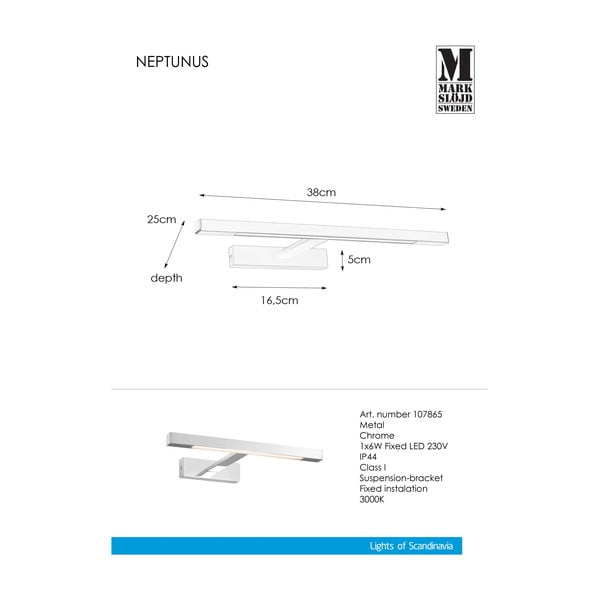 Kinkiet LED w kolorze srebra (długość 38 cm) Neptunus – Markslöjd-image-2