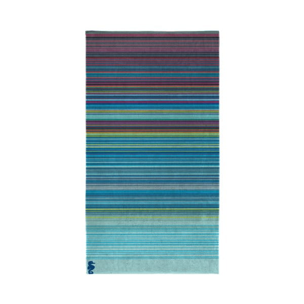 Niebieski ręcznik z bawełny organicznej Seahorse Sunset, 100x200 cm