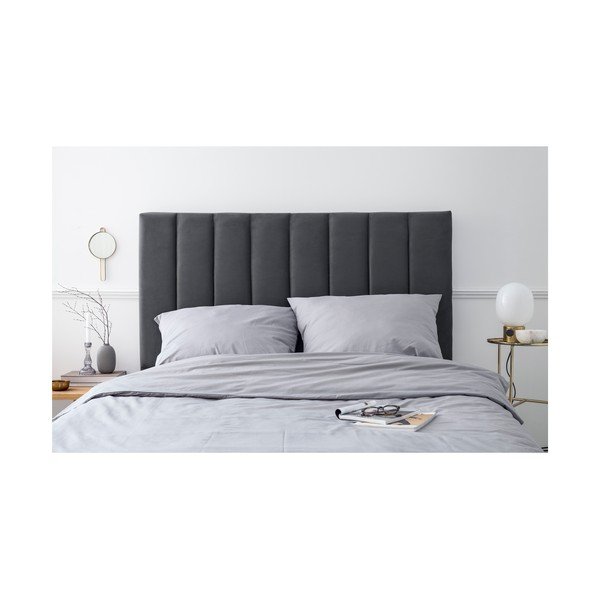 Antracytowy tapicerowany zagłówek 140x120 cm LA – Cosmopolitan Design-image-3