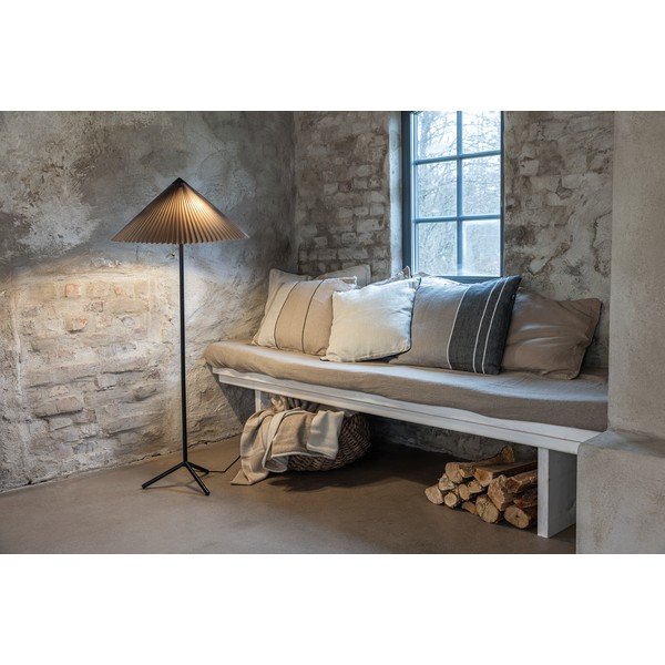 Czarno-szara lampa stojąca z tekstylnym kloszem (wysokość 140 cm) Plisado – Markslöjd-image-2