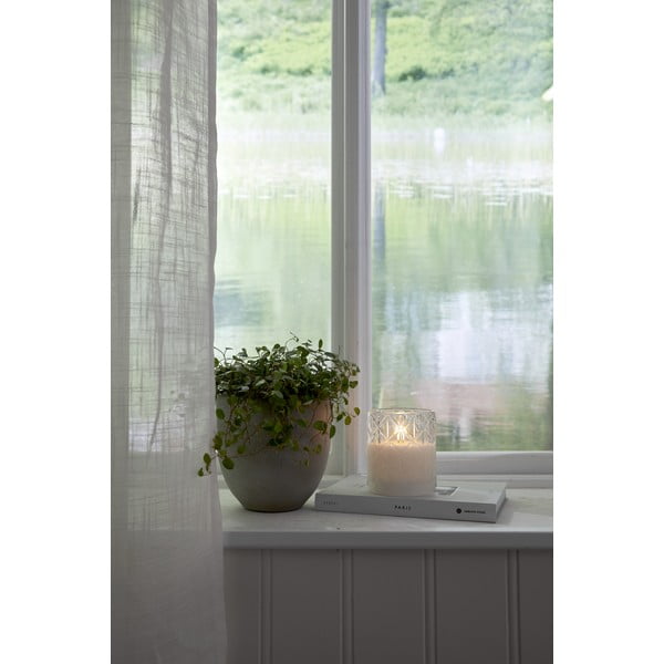 Biała woskowa świeca LED w szkle Star Trading Flamme Romb, wys. 10 cm-image-3