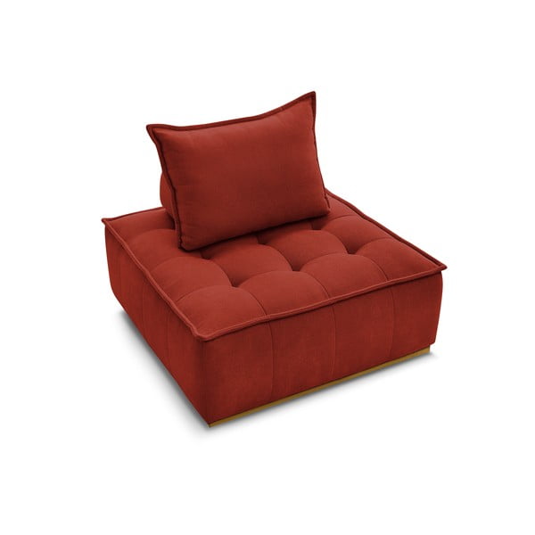 Ceglasty fotel z tkaniny szenilowej Elisa – Bobochic Paris-image-4