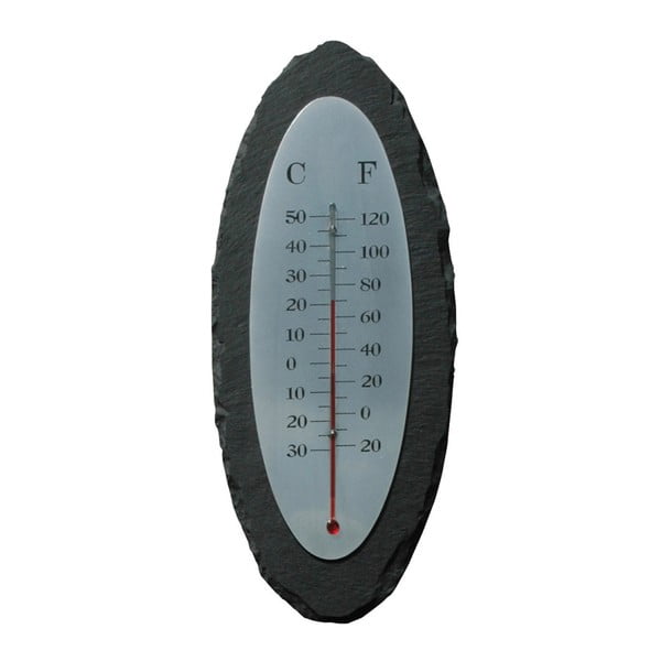 Łupkowy termometr Esschert Design Oval, 30x13 cm