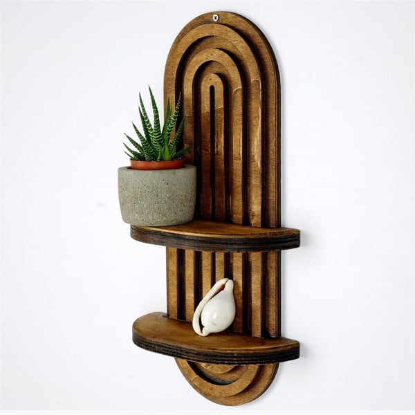 Brązowa wielopoziomowa półka 40 cm Raf – Kalune Design-image-2