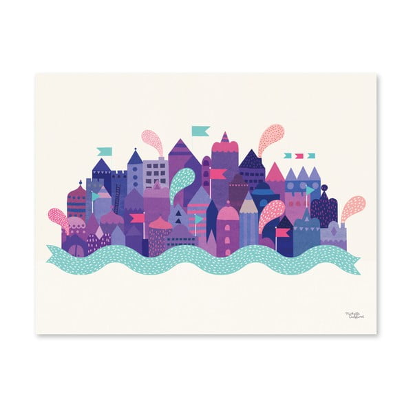 Plakat Michelle Carlslund Purple City, 30x40 cm