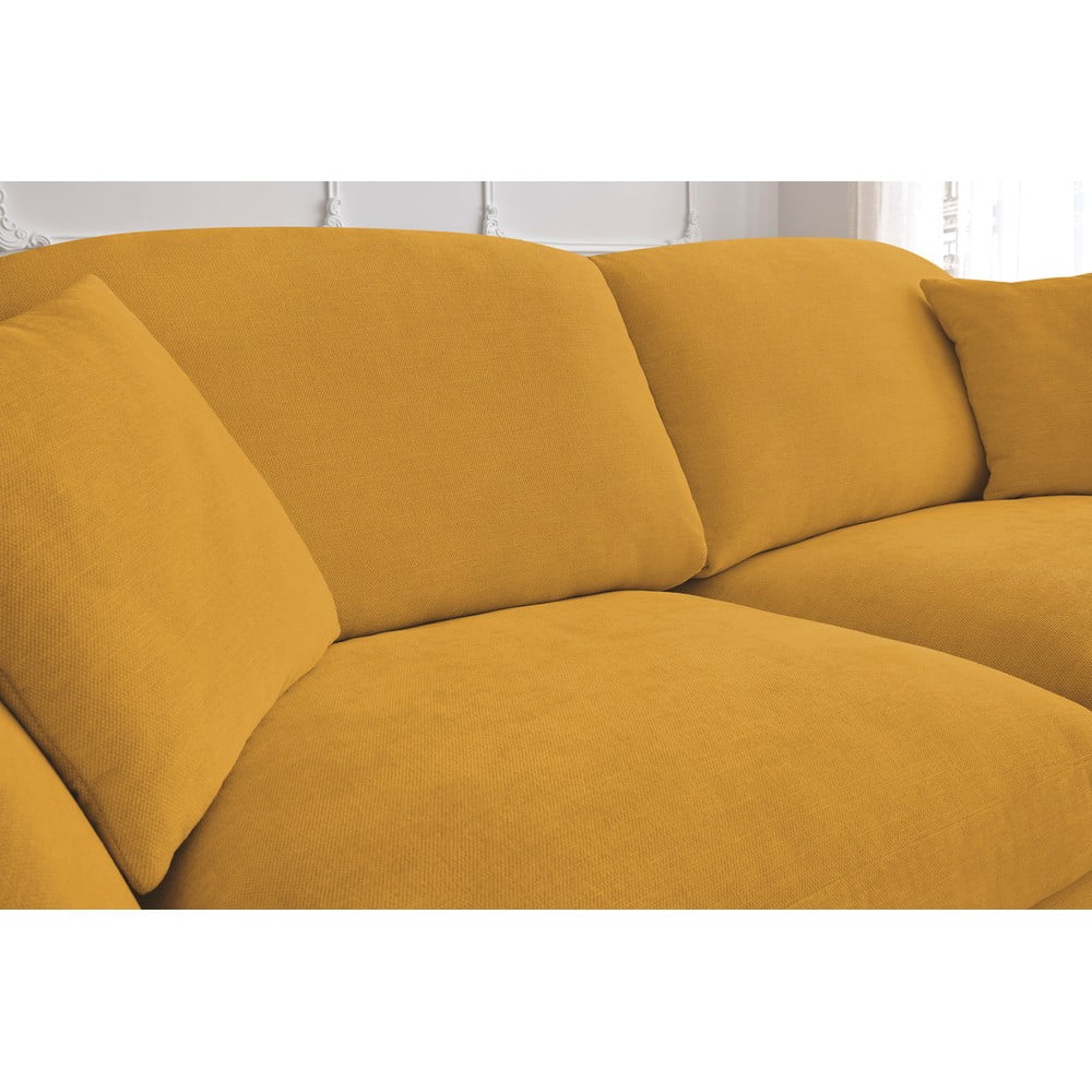 Żółta rozkładana sofa 235 cm Cezanne – Bobochic Paris (zdjęcie 3)
