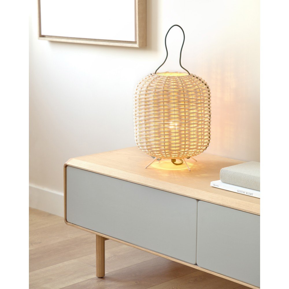 Szaro-naturalna szafka pod TV w dekorze jesionu 180x41x42 cm Anielle – Kave Home (zdjęcie 10)