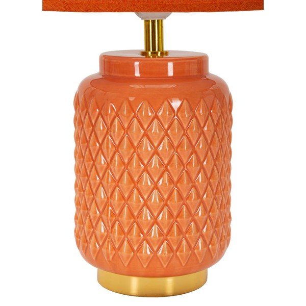 Pomarańczowa lampa stołowa ceramiczna z tekstylnym kloszem (wysokość 44 cm) – Mauro Ferretti-image-2