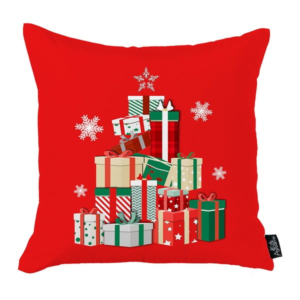 Czerwona poszewka na poduszkę ze świątecznym motywem Mike & Co. NEW YORK Honey Christmas Gifts, 45x45 cm