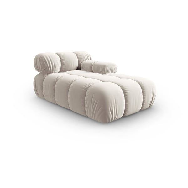 Beżowy aksamitny moduł sofy (prawostronny) Bellis – Micadoni -image-3