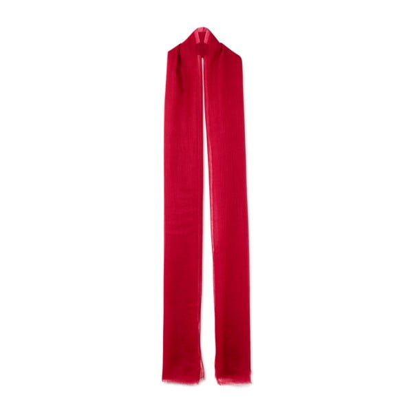 Ciemnoczerwony cienki szal kaszmirowy Bel cashmere Mila, 240x110 cm