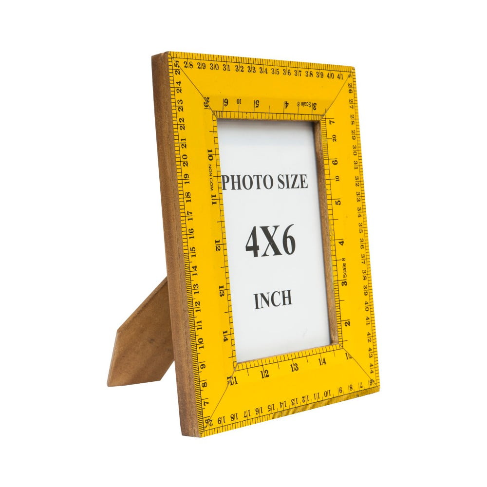 Żółta ramka na zdjecia z linijek  Novita, 16x22 cm